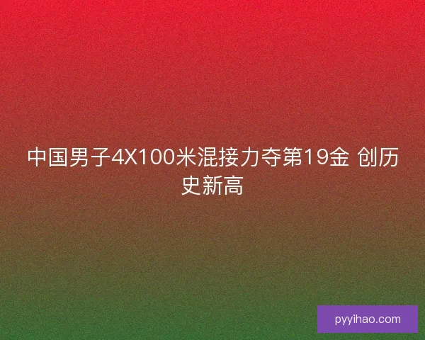 中国男子4X100米混接力夺第19金 创历史新高