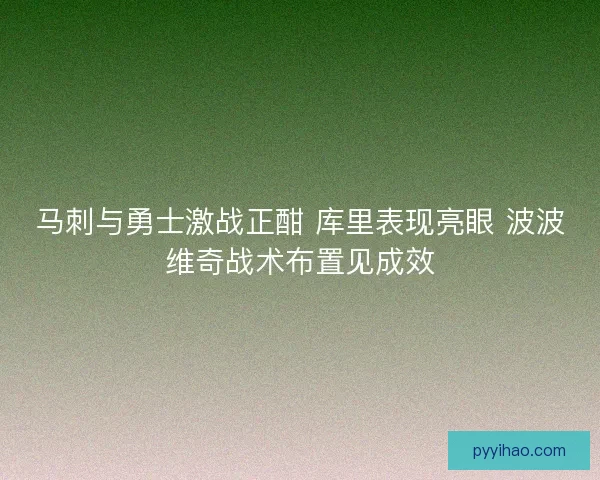 马刺与勇士激战正酣 库里表现亮眼 波波维奇战术布置见成效