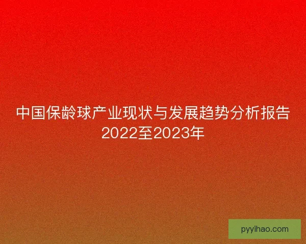 中国保龄球产业现状与发展趋势分析报告2022至2023年