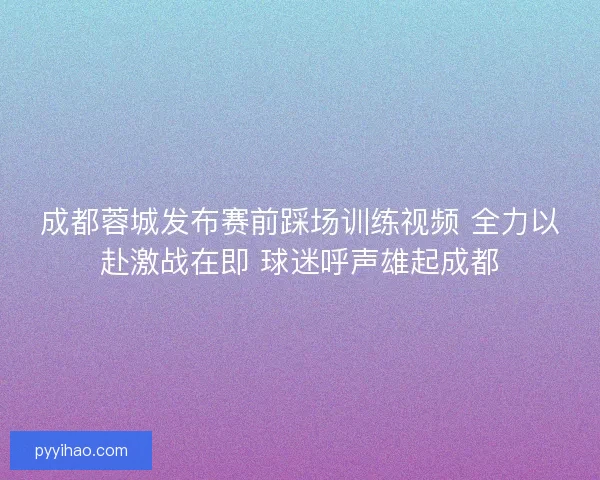 成都蓉城发布赛前踩场训练视频 全力以赴激战在即 球迷呼声雄起成都