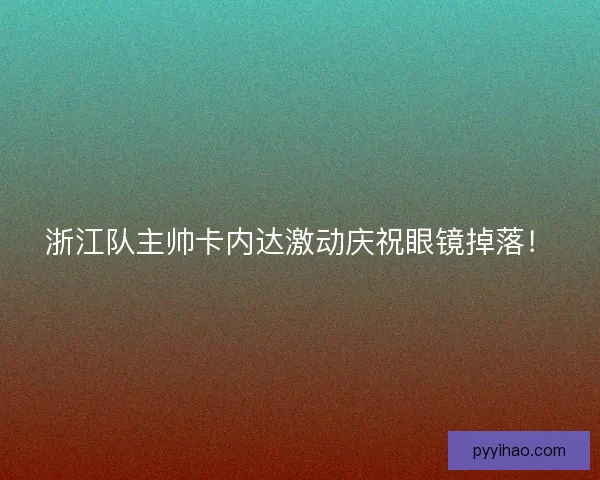 浙江队主帅卡内达激动庆祝眼镜掉落！